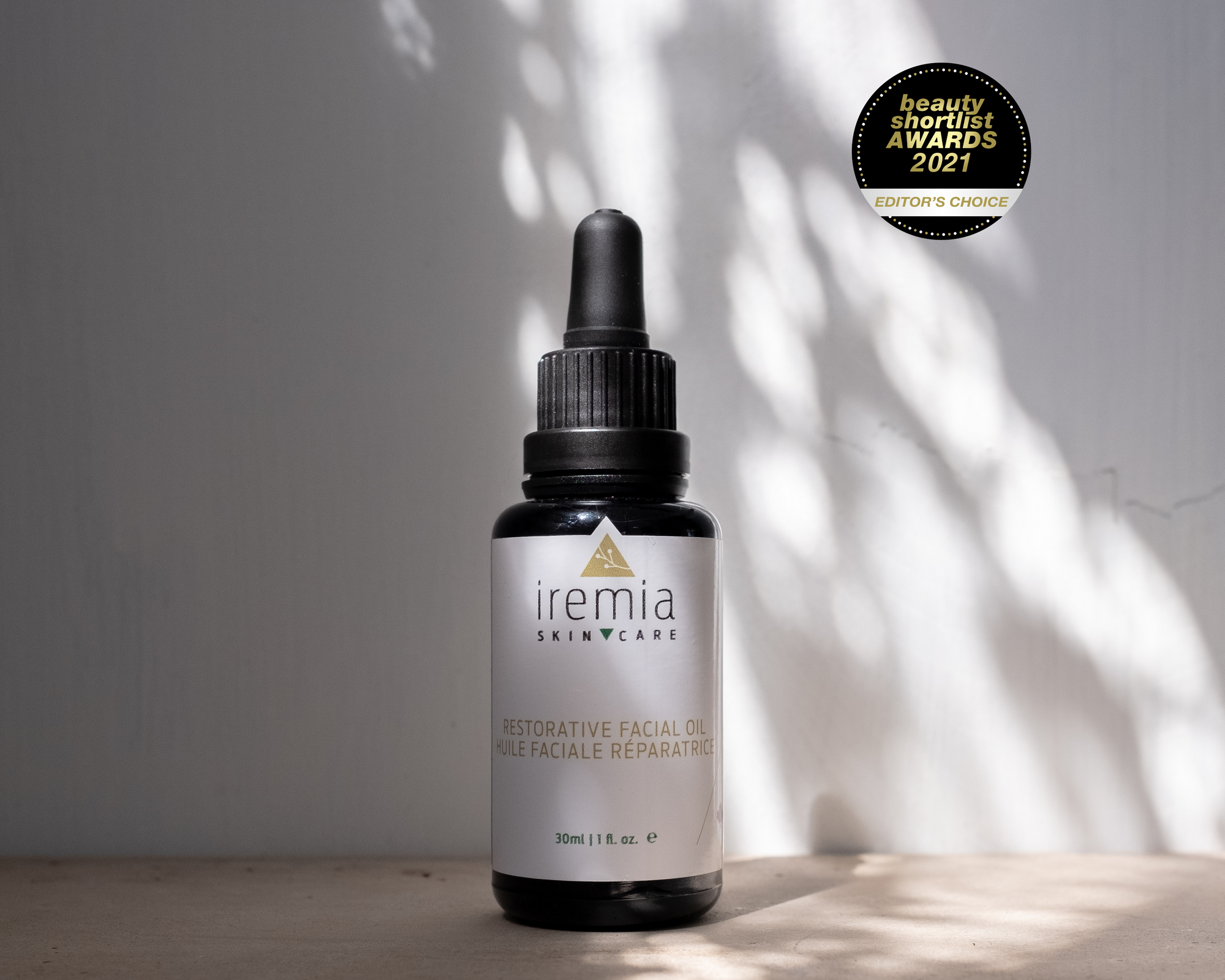 Iremia Skincare's Restorative Facial Oil wins a 2021 Beauty Shortlist Award